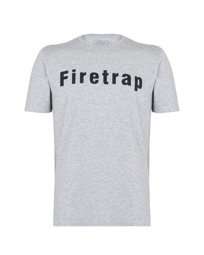 Firetrap Large Logo T-shirt Cotton - Grey