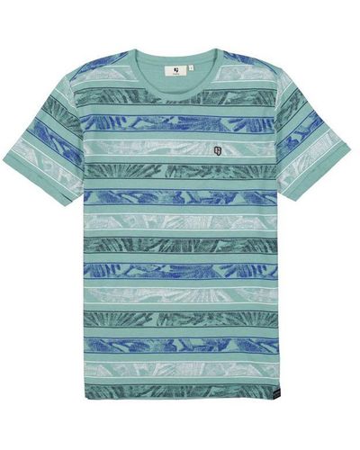 Garcia Slim Fit T-shirt Met All Over Print Seafoam - Blauw