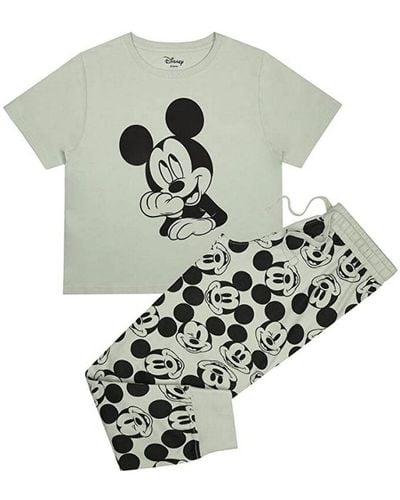 Disney Ladies Dreamboat Mickey Mouse Long Pyjama Set (/) Cotton - Green