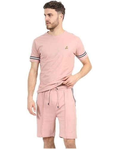 Brave Soul Dusty 'Chadwick' T-Shirt And Shorts Set - Pink