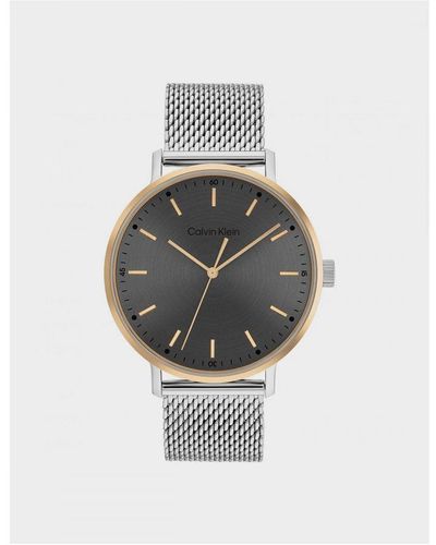 Calvin Klein Accessories Modern Watch In Silver - Wit
