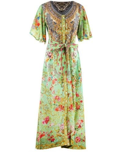 Inoa Chartruse 12007 Silk Maxi Dress - Green