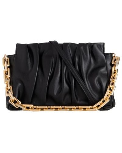 Where's That From 'Cloud' Rouched Handbag With Chain Detail - Black