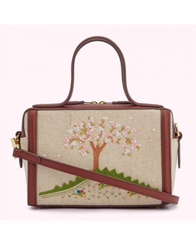 Lulu Guinness Medium Think Of Spring Amelia Handbag - Natural