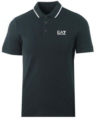EA7 Nachtblauw Poloshirt - Zwart