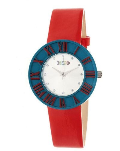 Crayo Prestige Watch - Teal/red Stainless Steel