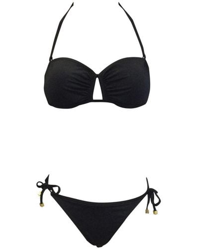 Sock Snob Womenss Swimwear Bikini Cut Out - Black