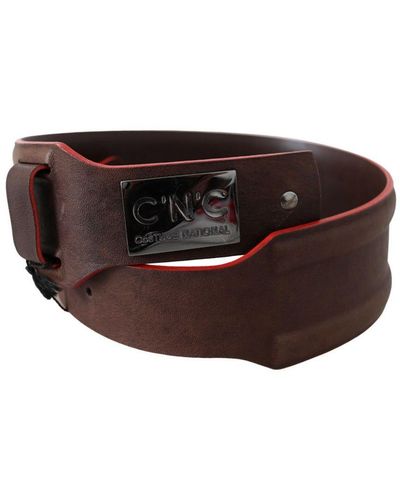 CoSTUME NATIONAL Dark Brown Genuine Leather Belt