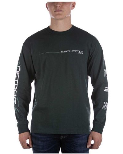 Carhartt Groen T-shirt Met Lange Mouwen - Zwart