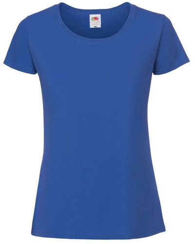 Fruit Of The Loom Vrouwen / Dames Ringgesponnen Premium T-shirt (colbalt) - Blauw