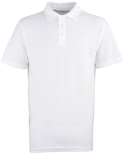 PREMIER Stud Heavyweight Plain Pique Polo Shirt () - White