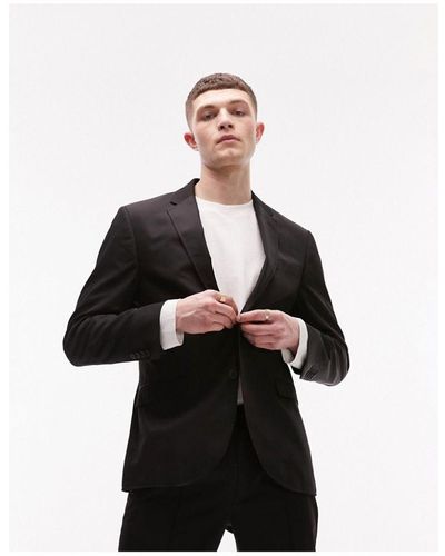 TOPMAN Slim Two Button Suit Jacket - White