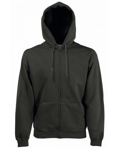 Fruit Of The Loom Premium 70/30 Hooded Zip-Up Sweatshirt / Hoodie () - Black
