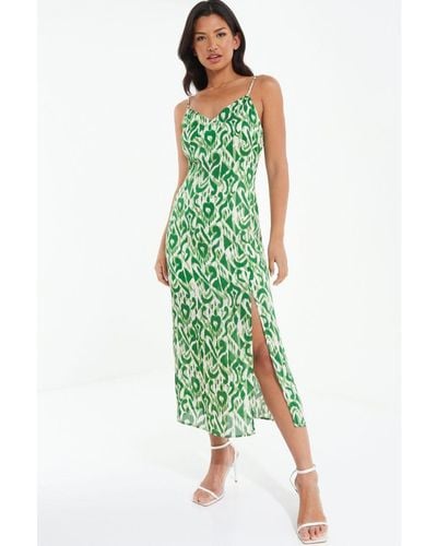 Quiz green clearance snake print dress