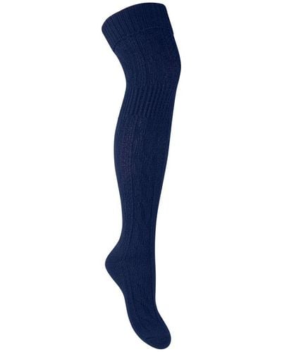 Steve Madden Dames 1 Paar Over De Knie Wol Sokken | Winter Warme Lange Sokken - Blauw