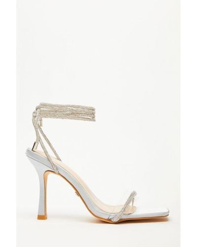 Clear strap shop ankle tie heels