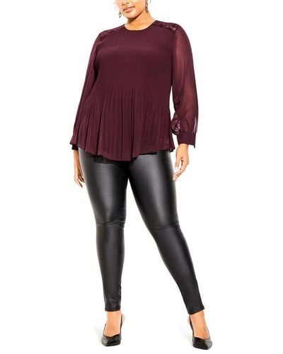 City Chic Plus Size Lust After Top - Oxblood - Red