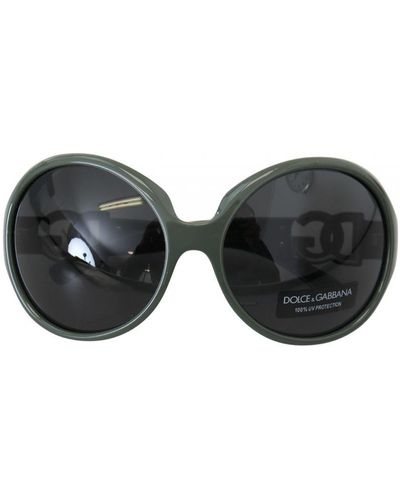 Dolce & Gabbana Gorgeous Round Sunglasses With Rhinestone-Enhanced Logo - Black