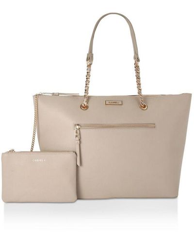 Carvela Kurt Geiger Chai Zip Tote Bag - Natural