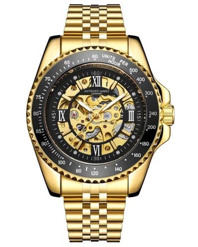 Anthony James Met De Hand Gemonteerd, Beperkt Verkrijgbaar, Automatisch Tachymeter Sports Gold-horloge Van - Metallic