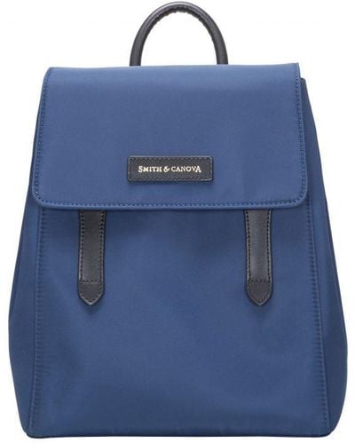 Smith & Canova Nylon Structured Backpack - Blue