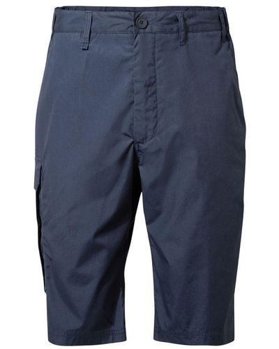 Craghoppers Kiwi Long Length Shorts (Steel) - Blue