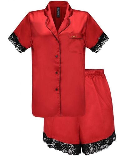 sapph ® Valery Pyjama Top + Short - Rood