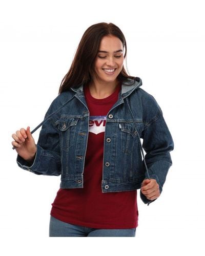 Levi's Levi'S Womenss Tab Hooded Trucker Jacket - Blue