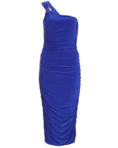 Quiz Royal One Shoulder Bodycon Midi Dress - Blue