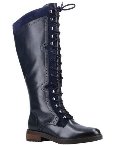Hush Puppies Ladies Rudy Leather Long Boots () - Blue