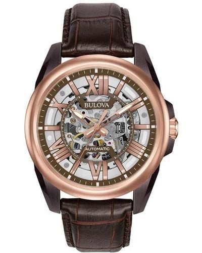 Bulova Automatic Watch 98A165 Leather - Brown