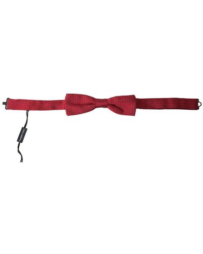 Dolce & Gabbana Polka Dot Silk Bow Tie - Red