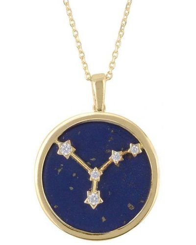 LÁTELITA London Zodiac Lapis Lazuli Gemstone Star Constellation Pendant Necklace Cancer - Blue