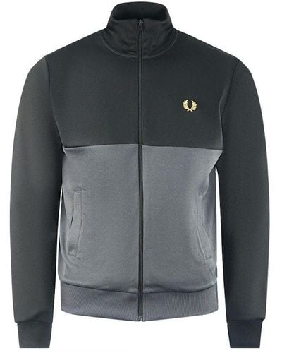 Fred Perry Colour Block Design Black Track Jacket