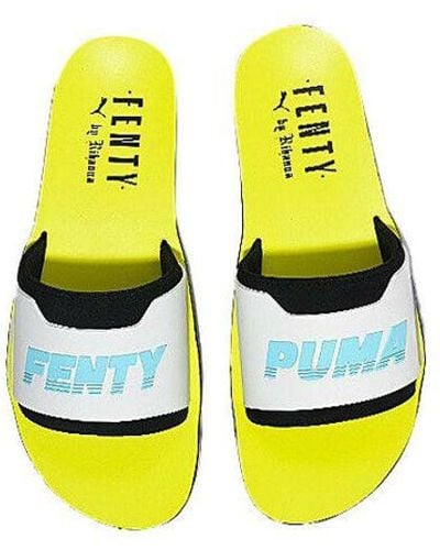 PUMA X Fenty Yellow Sliders