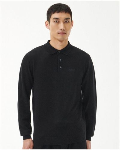 Barbour Merino Polo Style Sweatshirt - Black