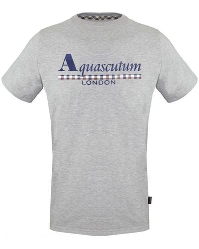 Aquascutum Sign Post Logo Grijs T-shirt