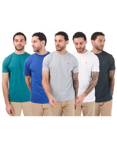 Farah Relba 5 Pack T-Shirts - Blue