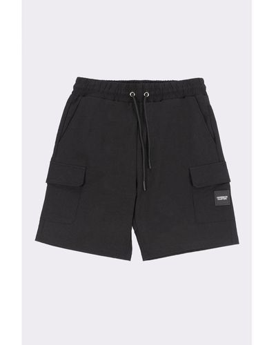 Jameson Carter Black Cotton Cargo Shorts With Drawcord