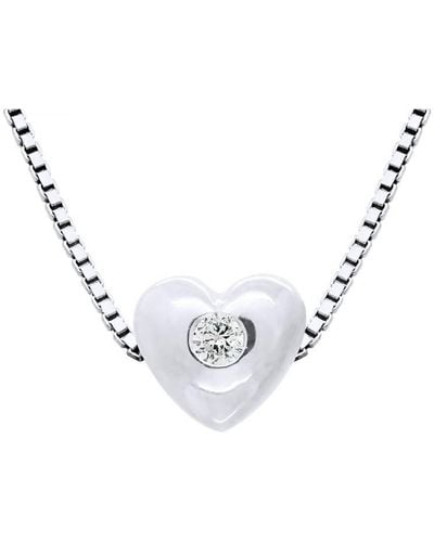 Diadema Collier Met Diamond Heart Cts Natural 0.030 925 - Metallic