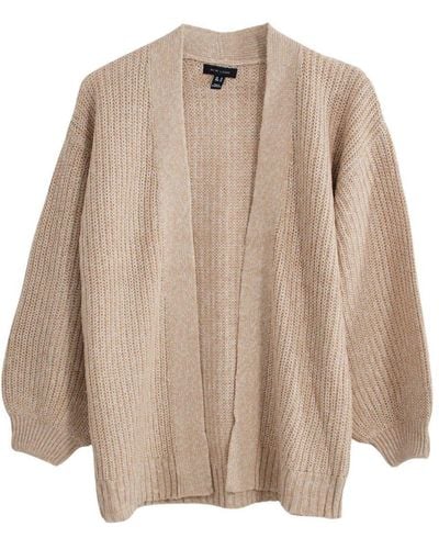 New Look Puff Sleeve Chunky Cardigans - Natural