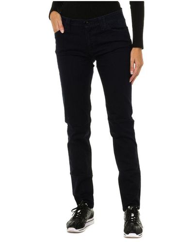 Armani S Long Skinny Fit Trousers 6x5j28-5dzfz Cotton - Black
