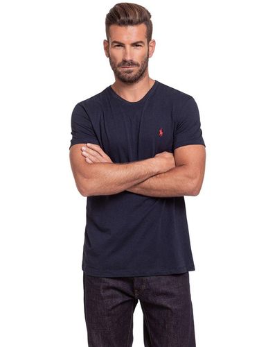 Ralph Lauren Custom T-shirt Met Slanke Pasvorm Voor , Marineblauw