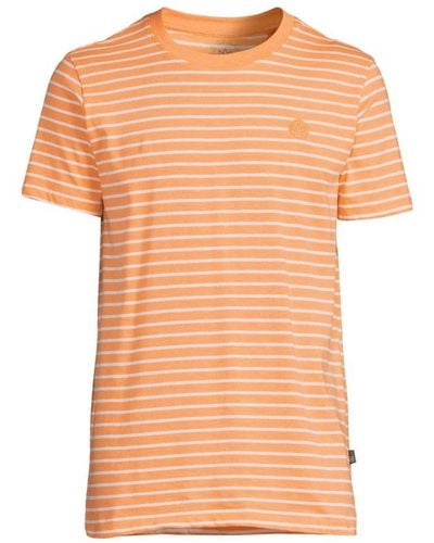 Kronstadt Gestreept T-shirt Timmi Met Biologisch Katoen Papaya / White - Oranje