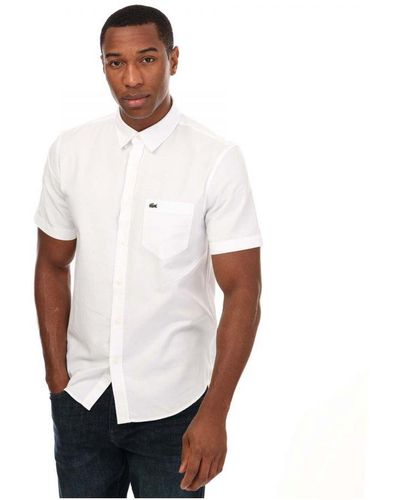 Lacoste Men's Regular Fit Cotton Shirt In White - Wit