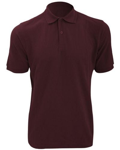 Russell Ripple Collar & Cuff Short Sleeve Polo Shirt () - Red
