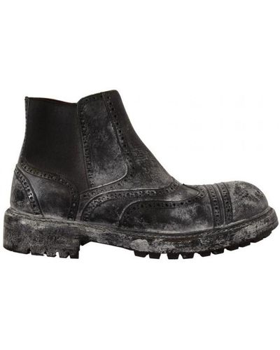 Dolce & Gabbana Leather Ankle Casual Boots - Black