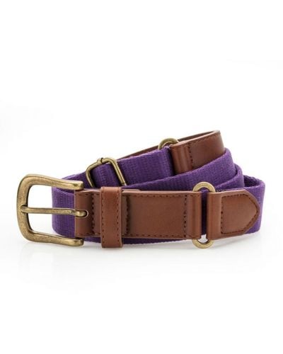 Asquith & Fox Faux Leather And Canvas Belt () - Purple