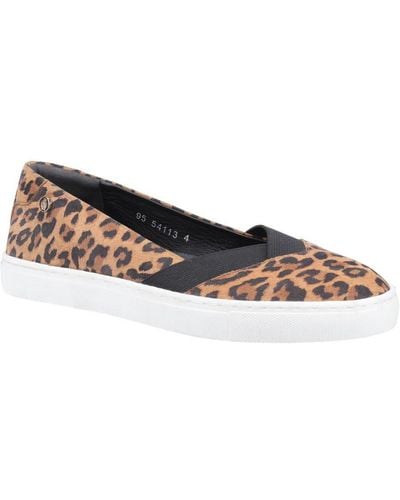 Hush Puppies Ladies Tiffany Leopard Print Suede Shoes () - Brown