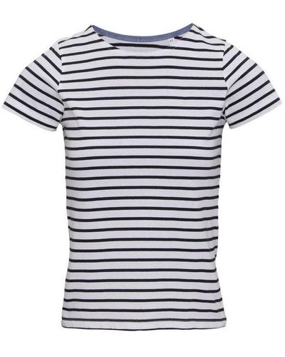Asquith & Fox Ladies Mariniere Coastal Short Sleeve T-Shirt (/) Cotton - Blue
